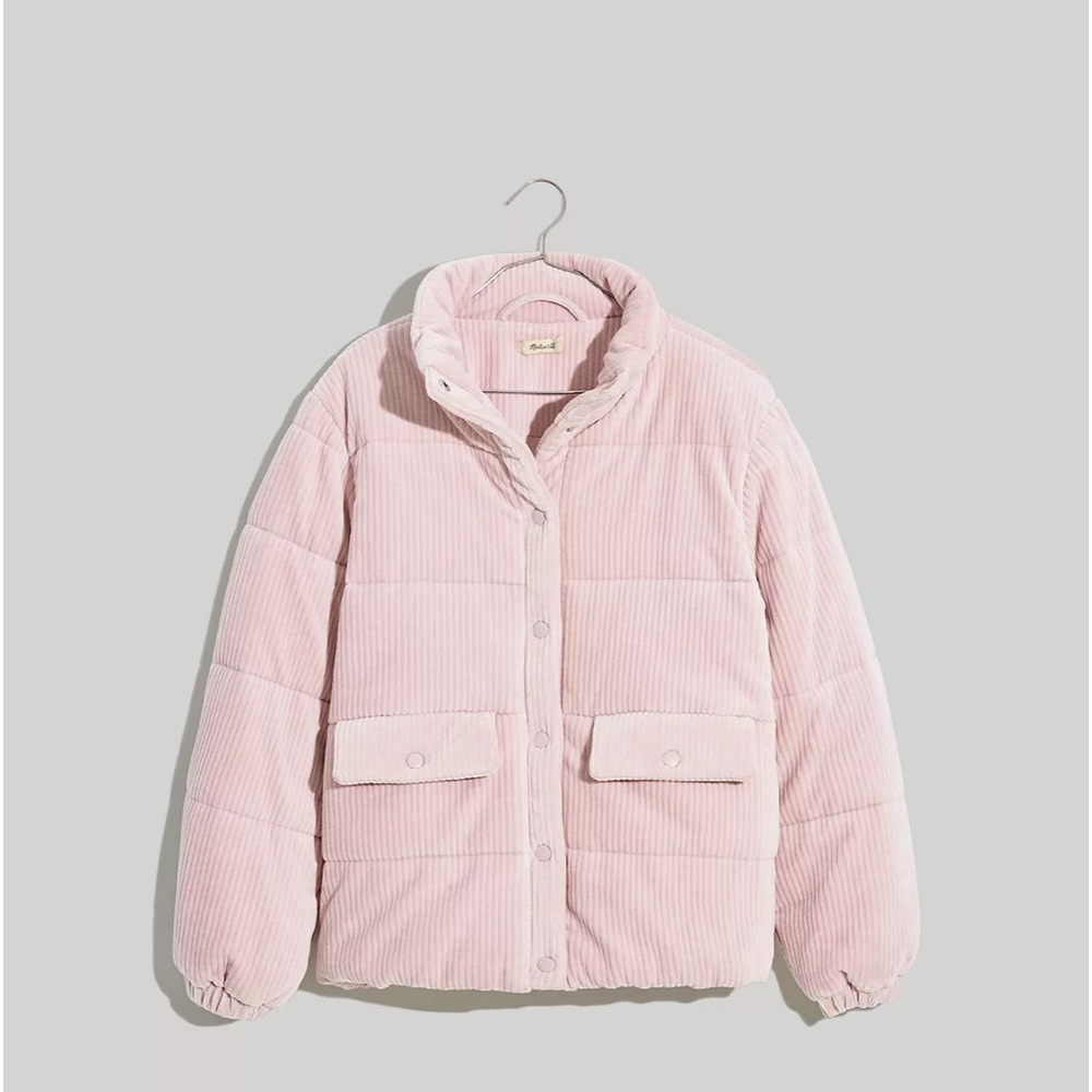 Madewell Light Pink Corduroy Puffer Jacket